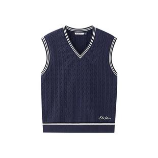 【舒柔亲肤】ELLE Active法式老钱风针织衫v领毛织背心叠穿马甲女