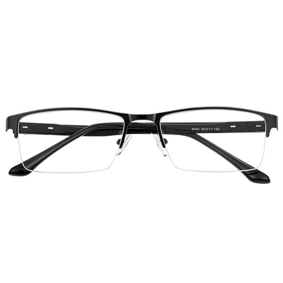 超轻半框近视眼镜可配散光度数男