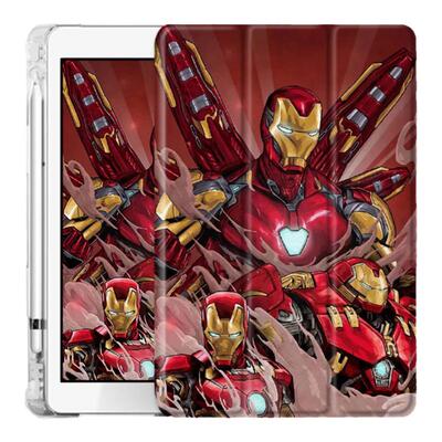 适用ipad2021钢铁侠9平板保护套pro11带笔槽mini6欧美5苹果10.2周边9.7寸2020创意18新款19三折式air4男3壳2