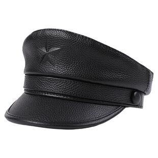 春秋冬贝雷帽女真皮鸭舌帽前进帽工人帽男羊皮冬季保暖帽薄款帽子