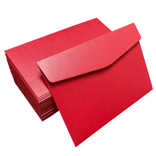 红色信封红卡大红色珠光信封定制LOGO中秋节新年春节慰问信封a4发票婚庆婚礼喜贴邀请函信封感谢信封感恩红包