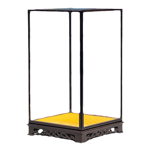 红木工艺品玻璃罩佛像摆件底座紫光檀防尘罩古董奇石玉展示盒定制