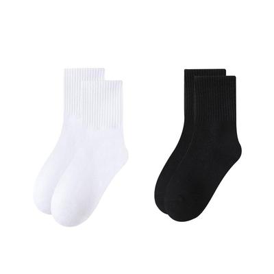 秋季学生百搭纯棉中筒白运动袜