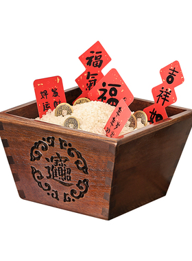 异丽老式米斗升斗实木日进斗金