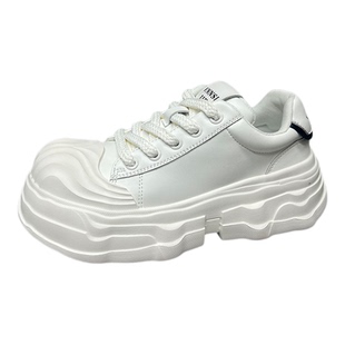 个性白色板鞋男增高小白鞋秋冬新款休闲鞋高级感百搭男士厚底潮鞋