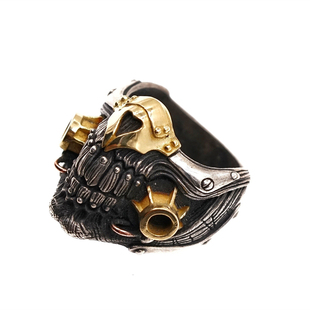 渡鸦工作室原创madmax疯狂麦克斯不死老乔面具手工925银饰戒指