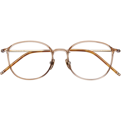 超轻7g钛材冷茶色眼镜框女款