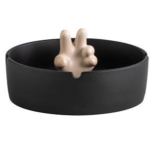 叁旬创意陶瓷烟灰缸家用客厅简约大号潮流摆件办公室高级感烟灰缸