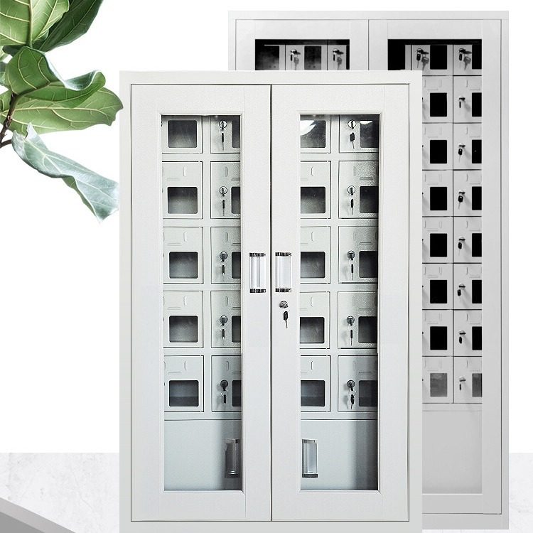 手机存放柜USB手机充电柜亚克力智能手机柜保管箱工厂员工储物柜