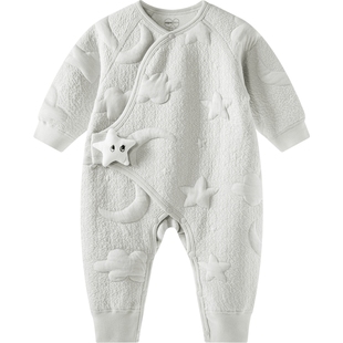 [双11预售]aqpa爱帕新生儿婴儿衣服秋冬季保暖夹丝夹棉宝宝连体衣