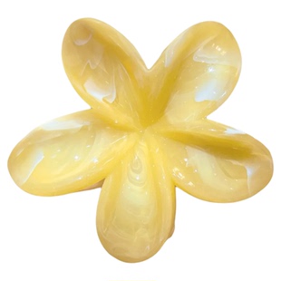 秋日晕染鸡蛋花抓夹女高级感2026新款甜美盘发鲨鱼夹马尾发夹发饰