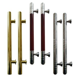 不锈钢把手精装加厚农村大门拉手大铁门扶手木门院门执手红黄白色