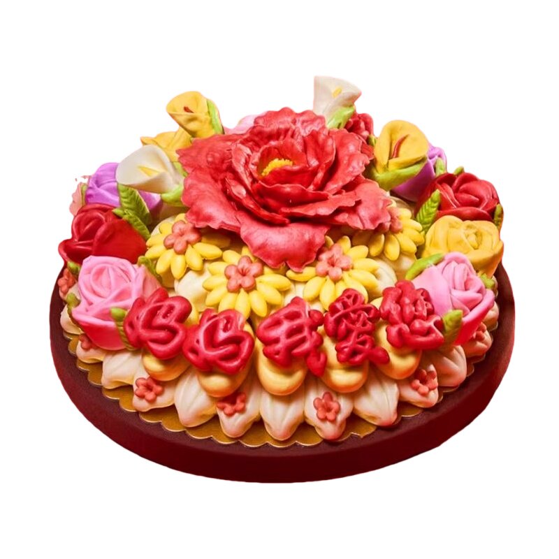 胶东花饽饽母亲女士贺寿祝福妈妈寿桃花馍传统糕点生日蛋糕祝寿礼