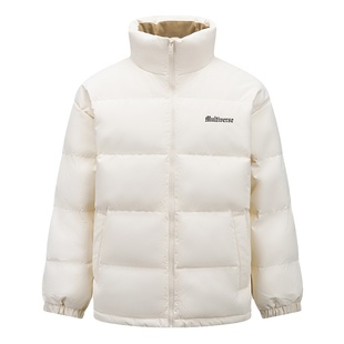 森马羽绒服男2025冬季新款正品黑色字母情侣上衣男士加厚短款外套