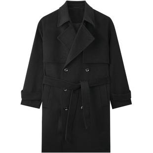 MindBridge【山羊绒】2026年春中长款羊毛大衣男士西装领毛呢外套