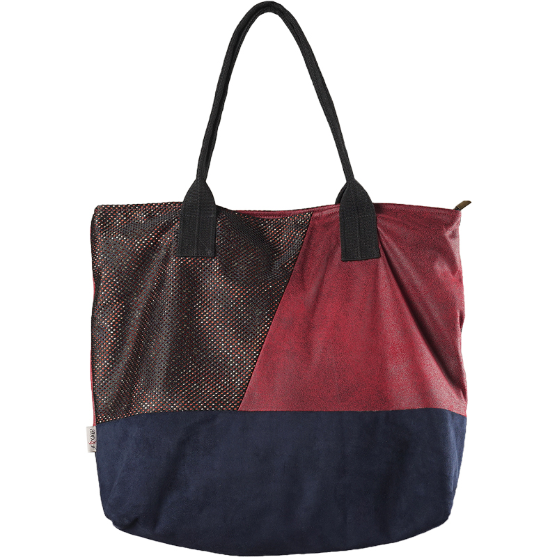 澄心女子原创设计师品牌 拼接撞色文艺范休闲单肩包女手提大包包