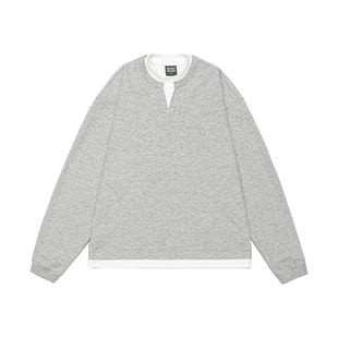 GOGOSOON假两件叠穿卫衣男2026春秋新款套头无帽美式百搭宽松潮流