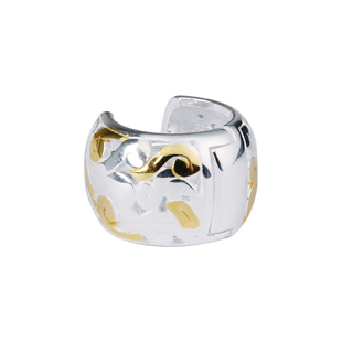 YUKI纯银耳环男女款小众设计感复古唐草纹个性痞帅国潮耳饰品耳扣