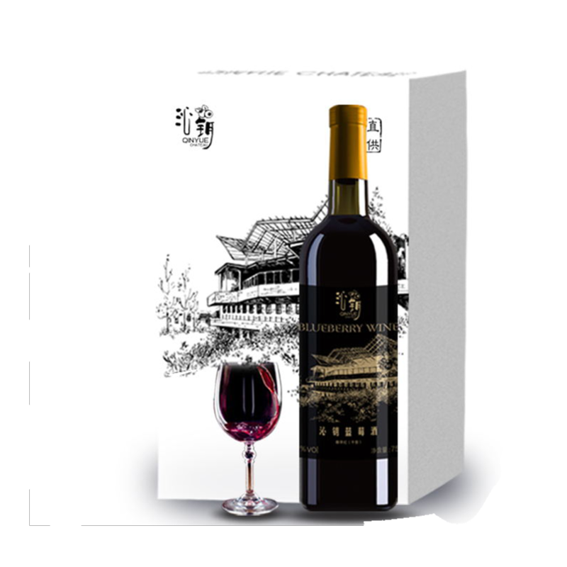 沁鑰藍(lán)莓酒750ml*6瓶箱裝12.5度半干/干型整箱果味酒低度商務(wù)宴請
