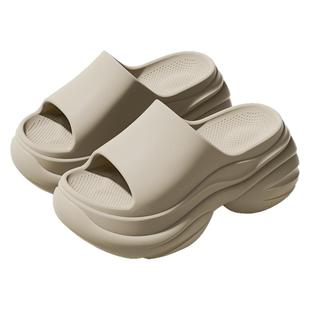 8CM小个子增高厚底拖鞋女夏外穿踩屎感防滑凉拖沙滩鞋海边矮子乐