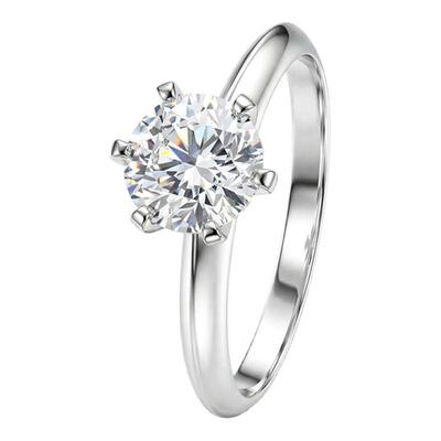 蒂芙星钻18K金培育钻石河南人工人造钻石T家经典六爪一克拉钻戒