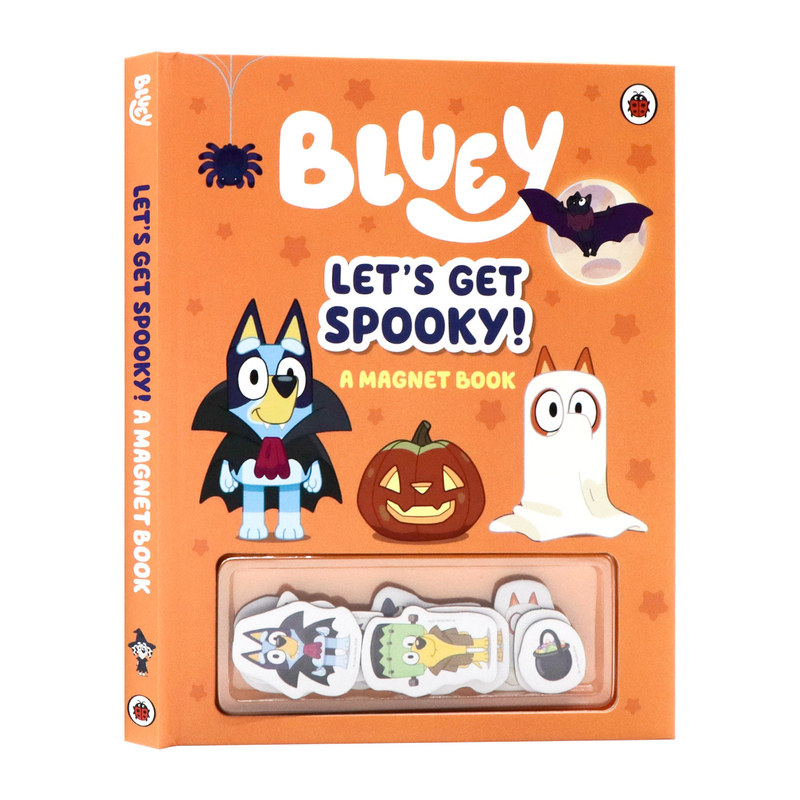 小蓝狗布鲁伊绘本 万圣节来啦 英文原版 Bluey Let's Get Spooky 万圣节主题磁铁纸板书 儿童早教英语启蒙 低幼亲子互动游戏书精装