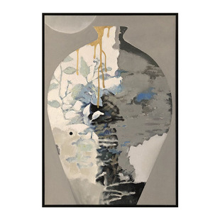 四合艺术 瓶中景手绘油画 新古典简约玄关卧室过道挂画定制