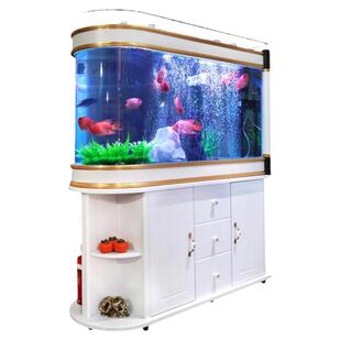 子弹头玻璃鱼缸客厅2026新款玄关中大型家用小型生态免换水隔断