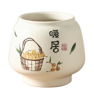 奶油风简约陶瓷花盆轻奢高级感家用蝴蝶兰花专用桌面花器绿植盆栽