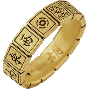 MONOLOGUE独白当局者潮麻将十三幺一路发黑金复古黄金戒指新年礼