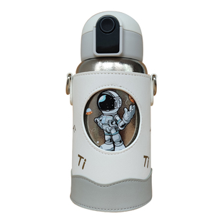 学生吸管杯高档纯钛保温杯儿童便携式背带斜挎杯子高颜值可定制