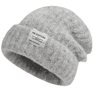 帽子女2025新款冬季宽松大头围针织帽显脸小保暖护耳毛线帽月子帽