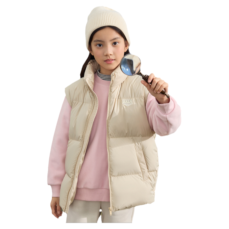 巴拉巴拉女童羽绒马甲短款外套