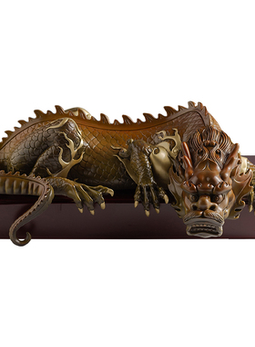 水麒麟摆件铜工艺品避水兽龙王蚣蝮客厅玄关镇水兽装饰品高档礼品