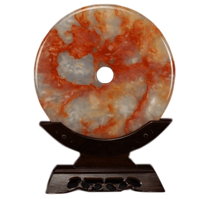 天然阿富汗玄关中式玉石平安扣