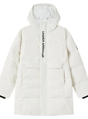安德玛童装秋冬大童连帽羽绒服