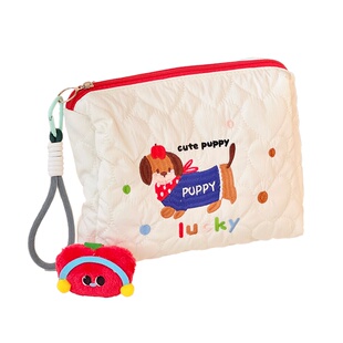 ins风可爱小狗化妆包大容量旅行旅游化妆品收纳包洗漱袋分装包女