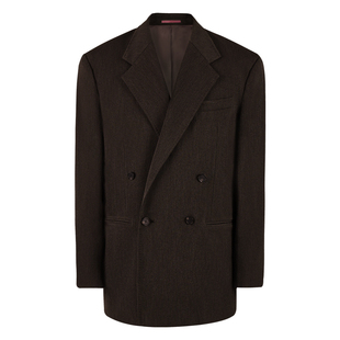 【羊毛混纺】CULTUM男女同款平驳领双排四扣一休闲松弛高智感西装