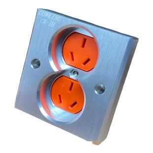 HIFI发烧级国标86型墙插20mm铝合金面板3插15A磷纯铜插芯墙插插座