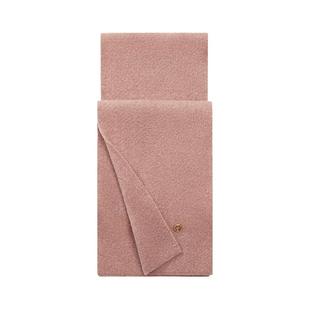 万事利纯色秋冬新品绵羊毛围巾女生保暖红色围脖披肩小围巾初见