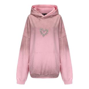 【苏新皓同款】VANN VALRENCE原创设计美式复古爱心烫钻连帽卫衣