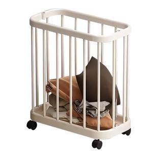 家用脏衣篮防水浴室瑜伽垫健身器材收纳筐大容量窄缝脏衣篓带轮子