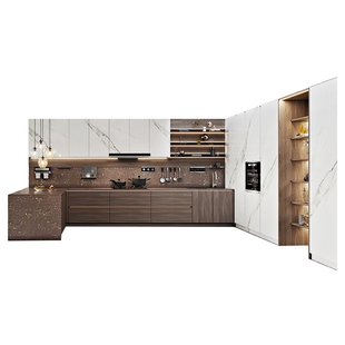 好莱客整体橱柜定制 不锈钢防潮柜体置物柜轻奢厨房厨柜套餐定做