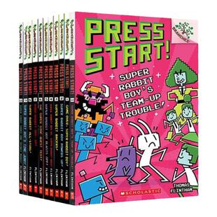 英文原版 Press Start 方块兔1-15册 Scholastic Branches 学乐大树系列桥梁章节书 全彩英语分级读物5-7岁 Super Rabbit Boy