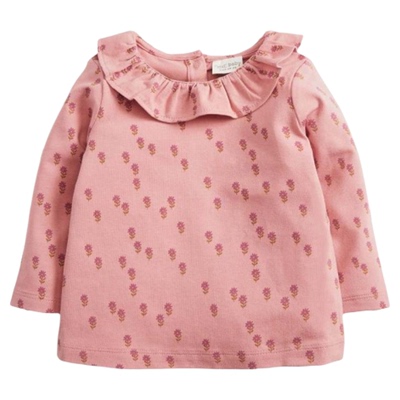 婴儿宝宝粉色花朵t袖娃娃衫童装