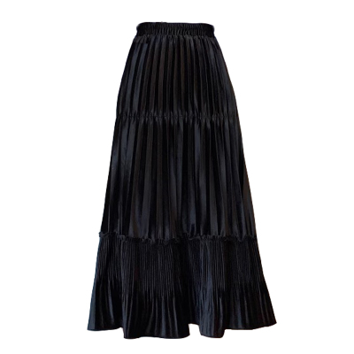 金丝绒半身裙秋冬季可穿的长裙