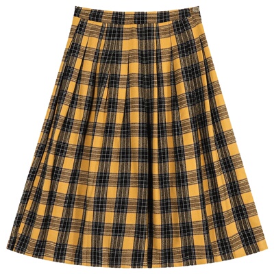 落落狷介中长款高腰呢子半身裙女