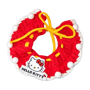 猫咪项圈小猫脖圈针织项链联名款小狗项圈围兜宠物小型犬新年围脖