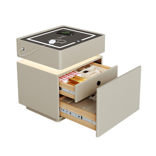 智能床头柜2025新款实木简约带暗格储物柜多功能带锁床边收纳柜子