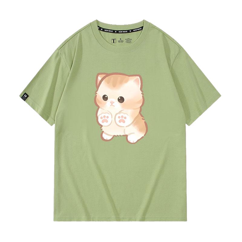 夏季潮流可爱猫猫表情包时尚T恤